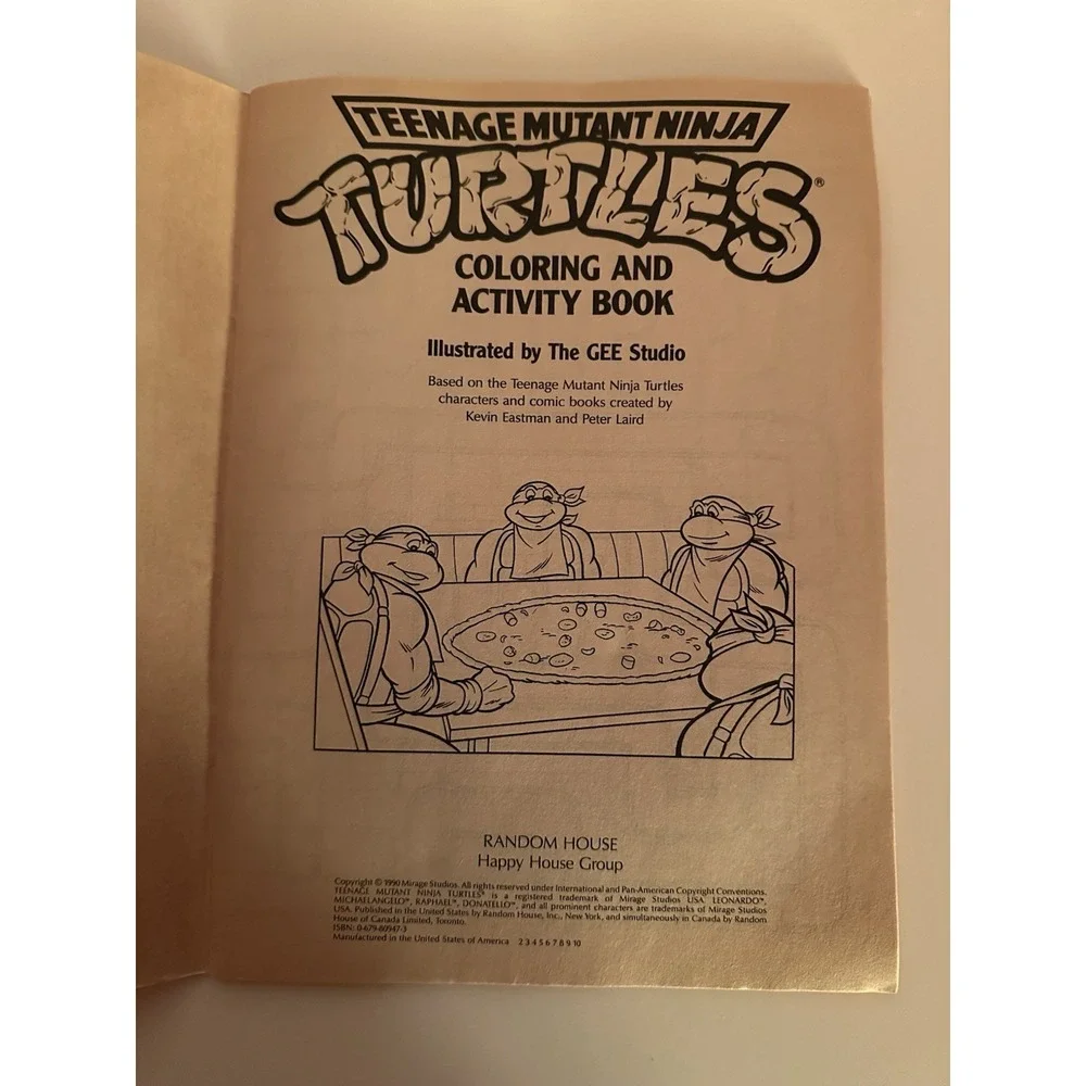VTG Teenage Mutant Ninja Turtles Color & Activity Book 1990 Unused